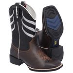 Bota Texana Masculina Listras em Couro 