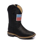 Bota Texana Masculina Bandeira Couro Preto Sola Jump