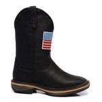 Bota Texana Masculina Bandeira Couro Preto Sola Jump