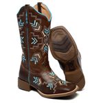 Bota Hopper Tribal Azul em Couro 