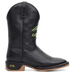 Bota Texana Masculina Black Sola Jump Strong Couro