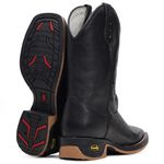 Bota Texana Masculina Black Sola Jump Strong Couro