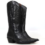 Bota Western Feminina Vimar Boots Bico Fino Fóssil Preto