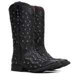 Bota Western Feminina Vimar Boots 13164 Fossil Preto Glitter Preto