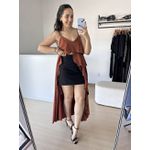 Blusa Babados Tunica -Marrom