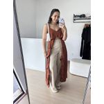 Blusa Babados Tunica -Marrom