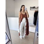 Blusa Babados Tunica -Marrom