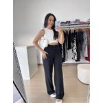 Cropped Regata liso básico dia a dia Canelado- Branco