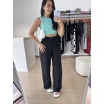 Cropped Regata liso básico dia a dia Canelado-Verde Agua