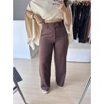 Calça Pantalona de Alfaiataria-Marrom