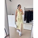 Vestido Chemise Botões-Amarelo Manteiga