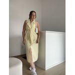 Vestido Chemise Botões-Amarelo Manteiga