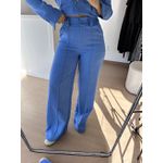 Conjunto Alfaiataria Andressa- Blusa Jaquetinha e Calça Pantalona- Azul