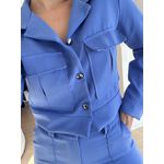 Conjunto Alfaiataria Andressa- Blusa Jaquetinha e Calça Pantalona- Azul