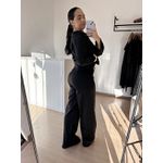 Conjunto Alfaiataria Andressa- Blusa Jaquetinha e Calça Pantalona- Preto