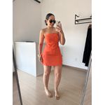 Conjunto Cropped com Bojo e Saia Cargo em Alfaiataria - Laranja