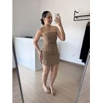 Conjunto Cropped com Bojo e Saia Cargo em Alfaiataria