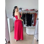 Vestido Longo lastex busto-Vermelho