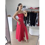 Vestido Longo lastex busto-Vermelho