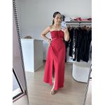 Vestido Longo lastex busto-Vermelho