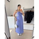 Vestido Longo Flor Perla -Azul