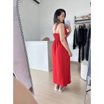Vestido Longo Recorte Busto- vermelho