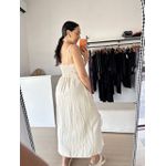 Vestido Longo Recorte Busto- Cru