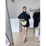Vestido Feminino Poncho Modal- Preto