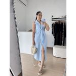 Vestido Chemise Botões- Azul Bebê