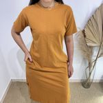Vestido Camisetão Midi em Algodão Luxuoso- Terra Cota