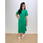 Vestido Camisetão Midi em Algodão Luxuoso- Verde Bandeira