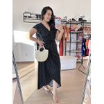 Vestido Envelope Preto- Poá 