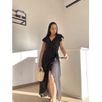 Vestido Envelope Preto- Poá 