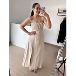 Vestido Longo lastex busto- Areia