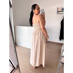 Vestido Longo lastex busto- Areia
