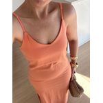 Vestido Longo em Linho Laranja