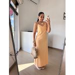 Vestido Longo em Linho Salmão