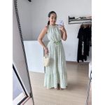 Vestido Longo Frente unica Dulce-Estampado Fundo Off