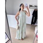 Vestido Longo Frente unica Dulce-Estampado Fundo Off