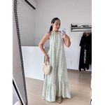 Vestido Longo Frente unica Dulce-Estampado Fundo Off