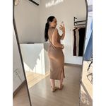 Vestido Canelado Muscle Tee Mariana Marrom