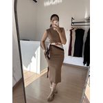 Vestido Canelado Muscle Tee Mariana Marrom