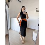Vestido Canelado Muscle Tee Mariana Preto