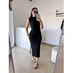 Vestido Canelado Muscle Tee Mariana Preto