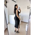 Vestido Canelado Muscle Tee Mariana Preto