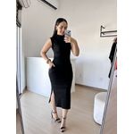Vestido Canelado Muscle Tee Mariana Preto