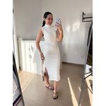 Vestido Canelado Muscle Tee Mariana Branco Off
