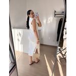 Vestido Canelado Muscle Tee Mariana Branco Off