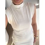 Vestido Canelado Muscle Tee Mariana Branco Off