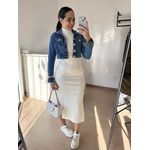 Vestido Canelado Muscle Tee Mariana Branco Off